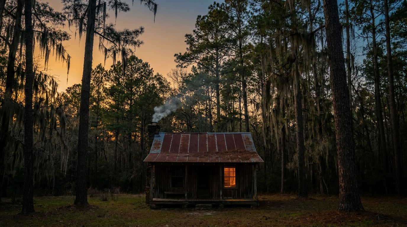 The Tin Toof writer cabin